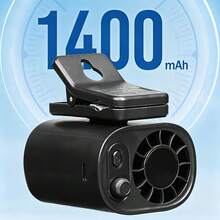 Car Clip-On Fan, 100-Speed Multi-Function Stepless Adjustable Mini Fan, 1400mAh Battery Powered Personal Fan, 360° Adjustable Mini Cooling Fan With Digital Display, Powerful Airflow, Suitable For Outdoor Cycling, Hiking, Camping And Daily Use - A - View 5
