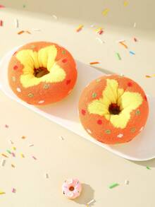 1 Pair Novelty Creative Fun Donut Shaped Mid-Calf Casual Socks, Gift For Men/Women, Imaginative Realistic Donut Design, Unique Gift Item, Suitable For Christmas/Halloween/Carnival/Back To School/Teacher's Day/Valentine's Day/Thanksgiving Gifts, Suitable For Home Relaxation/Office Daily/Short Vacation/Theme Party/Friends & Family Birthday/Wedding Favors/Family Gathering Gifts - Multicolor - View 4