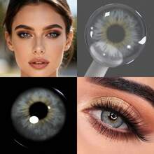 Lalens 一副 Bailey 灰紫色黑色美瞳，半年抛型，直径 14.50mm，适合角色扮演、生日、秋季、时尚妆容、派对、圣诞礼物、玫瑰女孩角色扮演，最佳色彩魅力氛围 - Bailey Grey - 查看 4