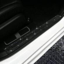 1 pieza Protector de umbral de puerta de coche con strass completo, protector de marco de puerta, pegatina antideslizante, tira antidesgaste y antirayaduras, decoración universal para el interior del coche - A - Ver 14