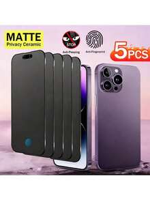 Yezodawee 5 buah Pelindung Layar Matte Anti-Intip, Kompatibel dengan iPhone 17 Pro Max/17 Air/16 Pro Max/16E/16 Plus/17 15 Pro Max/14/13/12/11/XR/X/XS/7/8, Perlindungan Layar Penting untuk Penggunaan Sehari-hari, Kantor, dan Rumah, Anti-Intip, Tahan Air, Tahan Guncangan, Anti-Jatuh, Anti-Gores - 5 buah - View 30