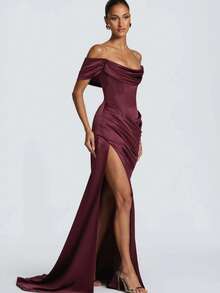 Women Formal & Evening Dresses - Burgundy - View 2