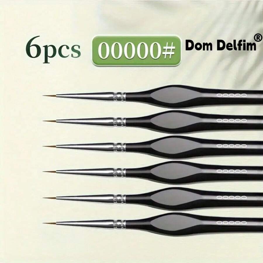 Dom Delfim Mini 刷子微細節刷子套組 - 6件組 (黑色) - E - 查看 1