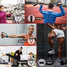 Fitness Cable Machine Attachments Kit 10Pcs , Tricep Rope, Exercise Handles, Ankle Cuffs, Door Anchor, Carabiner Clips For Gym Training - A - View 4