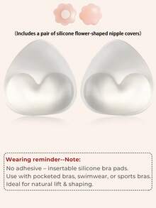 2/4pcs Invisible Silicone Bra Pads - Swimsuit Support Pads And Push Up Pads, Soft, Washable, Reusable, Seamless Shaping Effect, Suitable For Bikini, Wedding Dress, Pool/Beach Activities And Parties, Swimwear Accessories, Beach Essentials, Pool Float - Multicolor - View 12