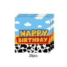 Juego de Vajilla para Fiesta de Cumpleaños To.Y - Decoraciones de Fiesta con Pancarta de Woody & Buzz - Multicolor - Ver 9