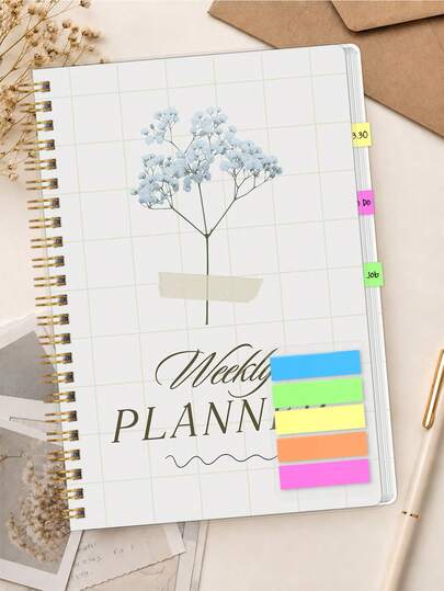 1pc Weekly Planner Notebook With Index Tabs, Weekly Goals, To-Do List, Writing Space And Habit Tracker For Study, Home Or Work, School Essentials Back To School Supplies School Must-Haves