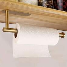 Hållare för hushållspapper, självhäftande toalettpappershållare, pappershandduksbox, servetthållare, förvaringshylla för skåp, handdukshylla, disktrashylla, rostfritt stål, väggmonterad för kök, köksförvaringstillbehör, badrumstillbehör - Multifärgad - Visa 7
