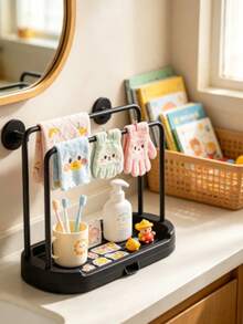 2pcs Kitchen Sink Organizer Rack, Draining Tray, Sponge And Dishcloth Holder, Countertop Cleaning Brush And Scouring Pad Storage Solution, Space-Saving Multifunctional Sink Storage Basket, Black - Multicolor - View 10