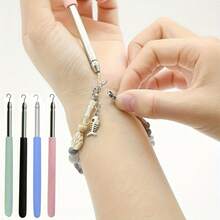 1pc Fashionable Stainless Steel Quick-Wear Jewelry Bracelet & Necklace Hook Tool, Wrist Fixing Accessory, Easy To Put On And Take Off Jewelry Effort-Saving Tool Helper Stick - Multicolor - View 1