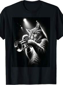 Musician Et Player Funny Cat Playing Et T-Shirt - 款式 - 查看 1