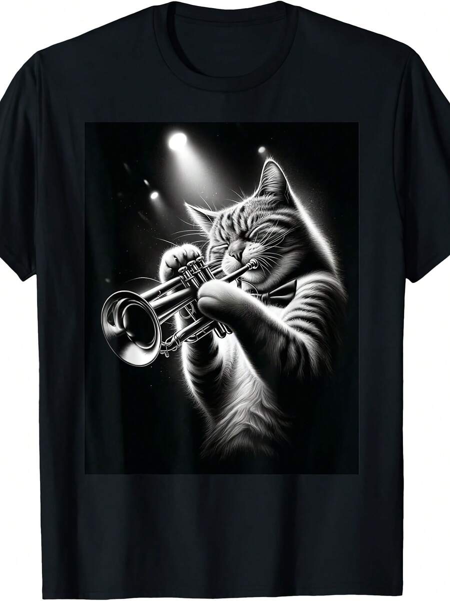 Musician Et Player Funny Cat Playing Et T-Shirt - 款式 - 查看 1