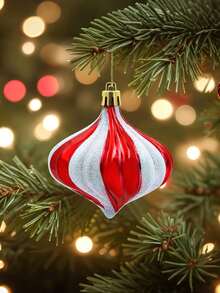 14pcs Festive Christmas Candy Cane Balls Ornament Set - Red & White Striped And Polka Dot Plastic Hanging Pendant For Holiday Tree, Window, Home & Office Decor, Candy Theme Christmas Gift Decorations - Multicolor - View 8