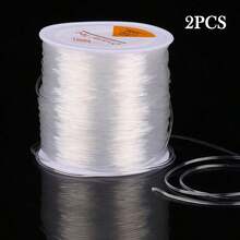 0.4-1.2mm Clear Crystal Elastic Cord Stretch Beading Wire Wear‑Resistant Elastic Stretchy Thread For DIY Bracelet Necklace Jewelry Making Beading Handmade DIY Craft Supplies Crystal String Projects Christmas Decoration - Transparent - View 10