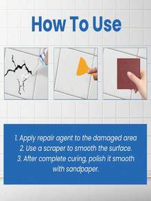 JAYSUING Tile Repair Glue, Bathtub Marble Furniture Floor Tile Toilet Crack Repair Adhesive Paste - A - View 5