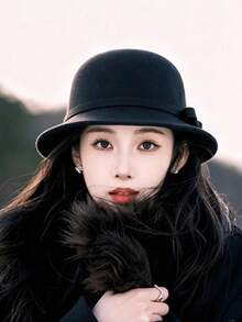 European And American Hat, Women, Autumn/Winter French Chic Lady Hat, New Bucket Hat (Decorated With Bow, Handmade Customization, Normal Minor Flaws) - Multicolor - View 1