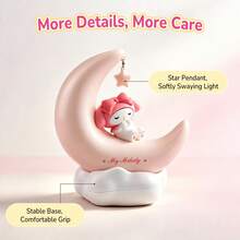 MINISO X Sanrio Licensed Cinnamoroll Kuromi LED Starry Night Light, USB-C Rechargeable, 3 Lighting Modes, Portable Dimmable Bedside LED Lamp, Cute Gift For Boys And Girls, Room Decor - -pink - View 4