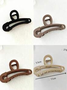 4pcs/Set Women's Matte Neutral Color Hair Clips, Large Non-Slip Claw Clips, Solid Color Fashion Hair Accessories, Suitable For Daily Wear, Party, Holiday And Gift Giving - Multicolor - View 10