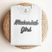 Camiseta de mujer con estampado Y2K Streetwear, material plateado brillante, estampado gráfico con eslogan de chica, camiseta unisex casual. - Blanco - Ver 3