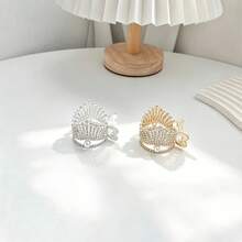 2pcs Luxury Rhinestone & Pearl Crown High Ponytail Hair Clip Hair Claw Clip, Daily Hair Accessory - Multicolor - View 7