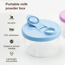 1pc Baby Milk Powder Dispenser Box, Convenient 3-Compartment Milk Powder Storage Container, Detachable Milk Powder Jar - Multicolor - View 3