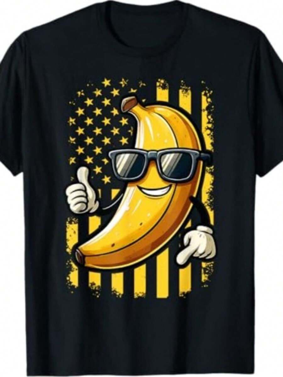 Graphic Bananas Proud Name Retro American Flag Bananas Lover T-Shirt - 款式 - 查看 1