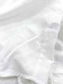 Conjunto de 2 piezas para hombre: camisa casual de manga larga con botones completos y ajuste holgado, pantalones de unicolor con cordón, talla grande - Blanco - Ver 7