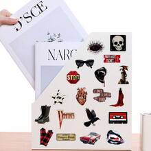 Retro Dark Vampire Red Black PET Stickers 50pcs Horror Graphic Decals For Skateboard Journal DIY Craft Decor - 50 PCS - View 7