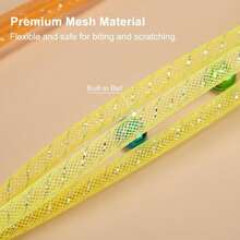 3pcs Random Color Cat Teaser Wand Replacement Refills With Bells And Pom Poms, Colorful Mesh Tube Interactive Cat Toy Accessories, Durable Cat Toy Parts Suitable For Indoor Cats And Kittens - Multicolor - View 3