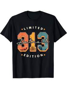 Retro Vintage Detroit Skyline 313 Area Code T-Shirt - For Men & Women - 款式 - 查看 1