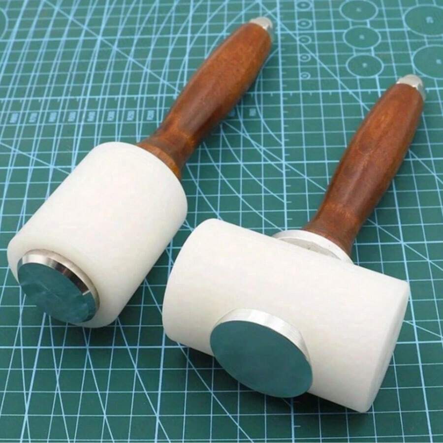 Professional Leather Carving Hammer, Nylon Head Wooden Handle Hammer, Leather Craft Punching Printing Striking DIY Tool - Leather Carving Hammer - View 1