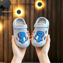 Kids Summer Cartoon Cute Indoor Home Slippers, Boys & Girls Clogs - Grey - View 2