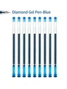 9/1pc Large Capacity Full Needle Neutral Pen 0.5mm Black, Diamond Tip Carbon Ink, Smooth Writing Without Clogging, Back To School Exam Signature Pen - Multicolor - View 11