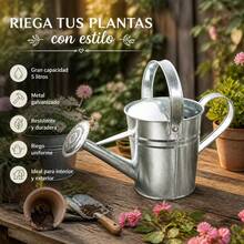 Galvanized Iron Watering Can For Garden And Plants With Detachable Shower Head, Durable Watering Tool For Outdoor And Indoor Use, Available In 2.3L And 5L - B - 查看 4