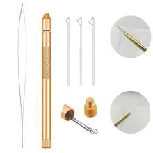 Wig Making Kit, Includes 5 Lace Nets And 4-In-1 Crochet Hook, 2 Sizes Of Lace Nets Available, Suitable For Beginners Lace Front Wig Kit, Halloween - View 2