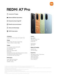 Redmi A7 Pro 智慧型手機全球版，Xiaomi HyperIsland，沉浸式 6.9 吋螢幕 120Hz 高更新率，強大八核處理器，大容量 6000mAh (Typ) 電池，Wet Touch 2.0 觸控技術，Google Gemini，簡約精緻設計 - 藍色 - 查看 7