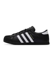 Adidas Women's SUPERSTAR LO PRO W Black Leather Classic Shell Toe Casual Skate Shoes KI6824 - Number 1 Black/White/Gold - View 5