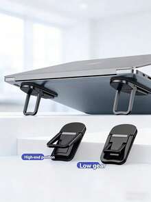 2 Peças Suporte Ergonômico Ajustável para Laptop, Elevador de Laptop Portátil, Adequado para Mesa de Escritório, Home Office e Viagem, Design de Fixação Segura, Economiza Espaço, Estável e Durável, Fácil Instalação - Visão 8