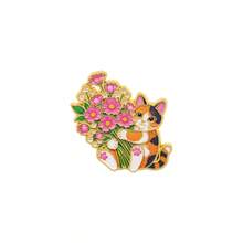 Cute Kitten Holding Flower Bouquet Lapel Enamel Pins And Brooches Badge Pins For Backpacks Bags Backpack Cool Decoration Friend For Gifts - Multicolor - View 15