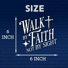 Walk By Faith Not By Sight Car Decal Christian Cross Religious Jesus Bible Verse Pray Humor Car Window Accessories Affirmations Vinyl Waterproof 6 Inches Bumper Sticker Gift For Mom Dad - Walking - View 4