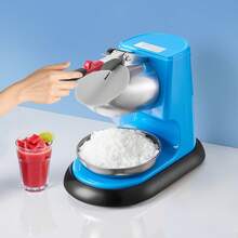 Ice Crusher Machine, 220lbs Per Hour Electric 4 Blades Snow Cone Maker, Stainless Steel Shaved Ice Machine With Bowl And Cover, 300W 1400RPM Ice-Shaver For Home And Commercial Use, Blue - 300W 1400RPM - View 9