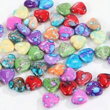 100/300/500pcs Acrylic Random Mixed Color Heart Beads Loose Beads For DIY Handmade Bracelets, Necklaces, Keychains, Bag Charms, Pen Caps Decoration And Other Accessories - Multicolor - View 12