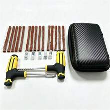 全方位輪胎修補工具組：汽車、摩托車、自行車、卡車緊急漏氣修補工具，含橡膠條 - 適用於路邊及車庫使用 - 補胎工具套裝 - 查看 10