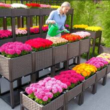 Freely Combinable Elevated Raised Garden Bed With Legs - Modular Outdoor Planter Box Suitable For Flowers, Vegetables & Herbs, Lightweight Durable Woven Black Plastic Growing Container, Thick Rectangular Bed For Balcony,, Small Gardens - 2 Units - View 7