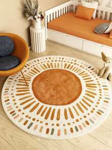 1pc Bohemian Style Sun-Shaped Decorative Rug, Minimalist Geometric Aesthetic Design, Decorative Carpet, Doormat, Small Rug, Carpet, Mat, Home Decor, Area Rug, Outdoor Mat, Bedroom Rug, Washable Rug, Artistic Rug With Ins Vibe, Modern Minimalist Soft Furnishing Accent - Multicolor 1 - View 1