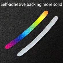 20pcs Bicycle Reflective Stickers Mountain Bike Reflective Wheel Rim Strip Stickers, Suitable For Motorcycle Wheels, Cars, Bicycles, Bicycle Reflective Stickers, Decorative Stripes, Universal Wheel Rim Reflective Stickers - Rainbow Color - Multicolor - View 7