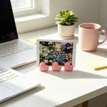 1/10/20pcs Pink Soft Heart-Shaped Desktop Photo Card Holder, Multi-Heart Combination Base, Stable Non-Slip Desktop Photo Postcard Greeting Card Display Stand, Bedroom Office Desktop Soft Decor Ornament - Pink Heart - View 5