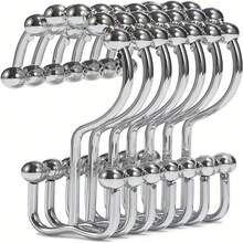 6pcs Rust-Proof Metal Shower Curtain Rings, Sliding Shower Hooks For Bathroom Shower Rod And Curtains - Shower Curtain Rings - View 7