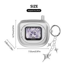 Vintage Flip Phone Style Earphone Case, Compatible With Pro 2, 3, 4, Customizable Photo Earphone Shell, With DIY Stickers, Wireless Earphone Cover, With Keychain, Gift Box Packaging - View 10