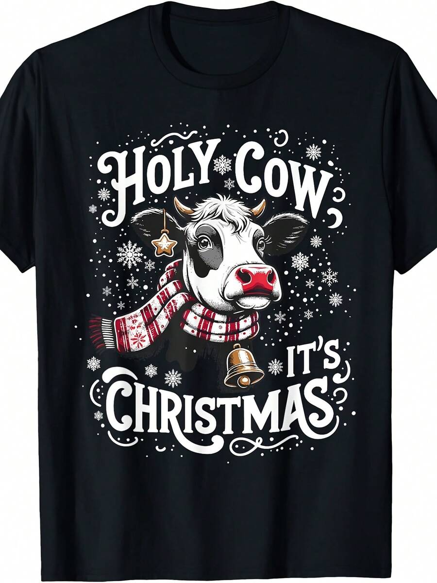 Holy Cow It's Christmas Funny Cow Lover Farm Animal Costume T-Shirt - 款式 - 查看 1